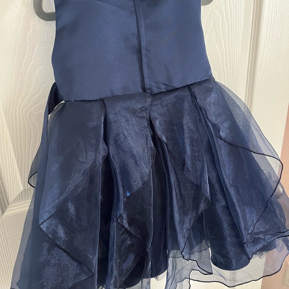 Formal toddler dress, tulle skirt, Navy Blue - Picture 2 of 2